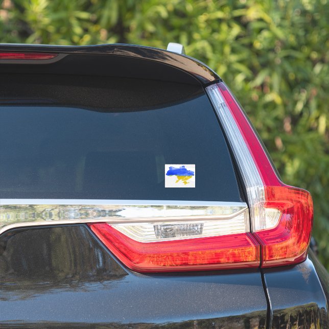 Warercolor Ukrainische Karte Aufkleber (Auto Seite)