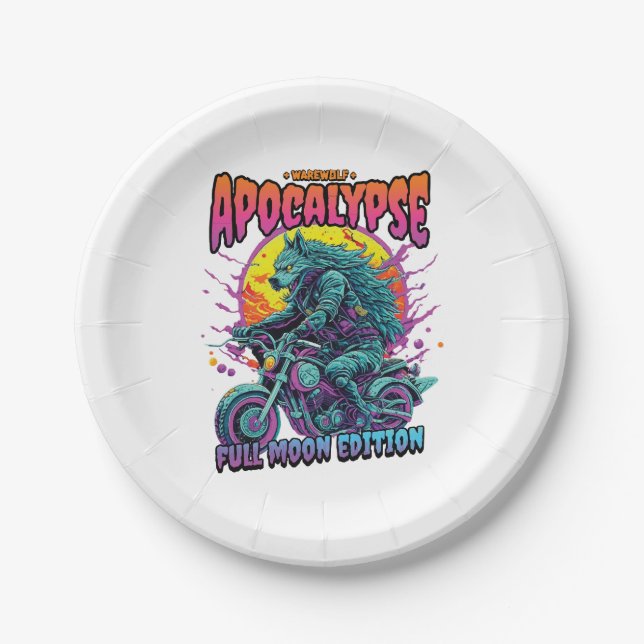 Warewolf-Apokalypse Pappteller (Vorderseite)
