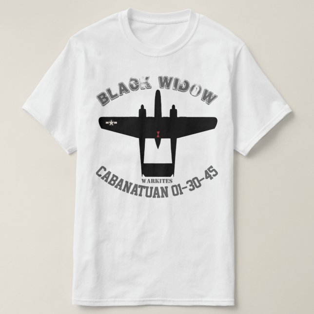 Warkites P-61 schwarze Witwe T-Shirt (Design vorne)