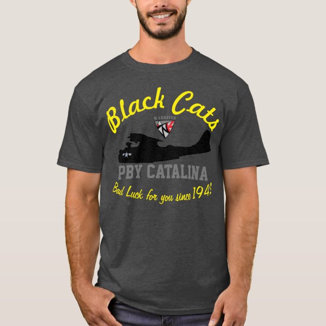 Warkites schwarze Katzen PBY 1942 T-Shirt (Vorderseite)