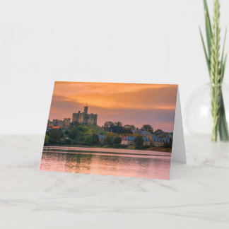 Warkworth Dorf und Schloss am Sonnenuntergang Karte