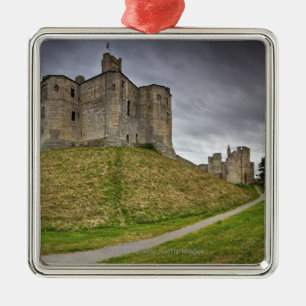 Warkworth Schloss in Northumberland, England Silbernes Ornament