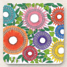 Warli-Blumen Getränkeuntersetzer
