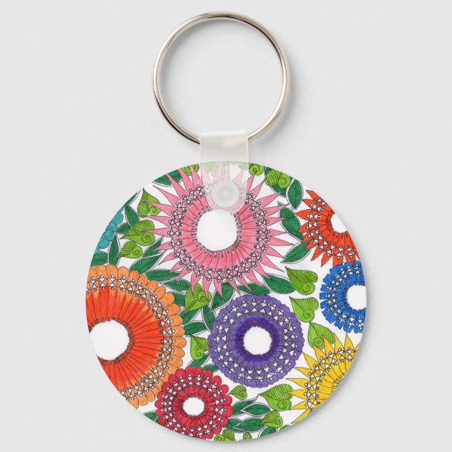 warli flowers schlüsselanhänger (Vorderseite)