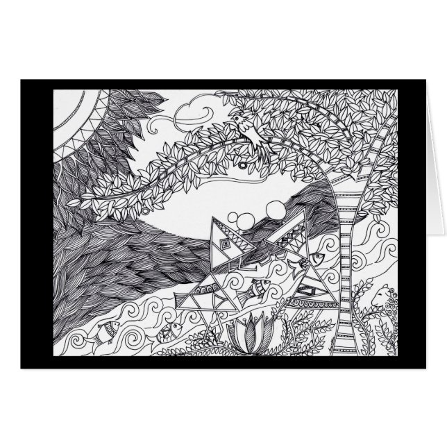 Warli Kunst (Vorderseite (Horizontal))