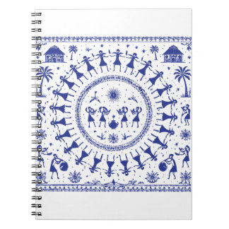 Warli-Kunst Indische Stammesillustration Notizblock