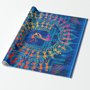 Warli-Malerei - handgezeichnete traditionelle die Geschenkpapier