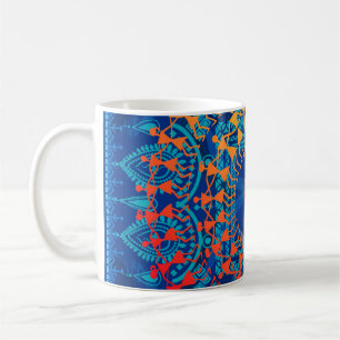 Warli-Malerei - handgezeichnete traditionelle die Kaffeetasse