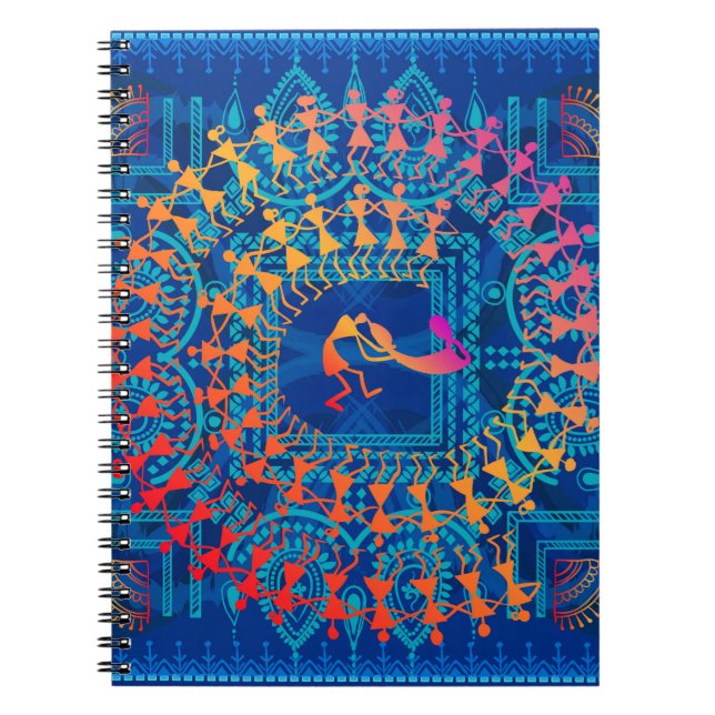 Warli-Malerei - traditionell gezeichnete Handarbei Notizblock (Vorderseite)