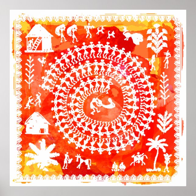 Einfache Warli Malerei