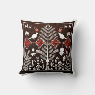Warli-Stammesbaum des Lebens -Poster Kunst für Zuh Kissen
