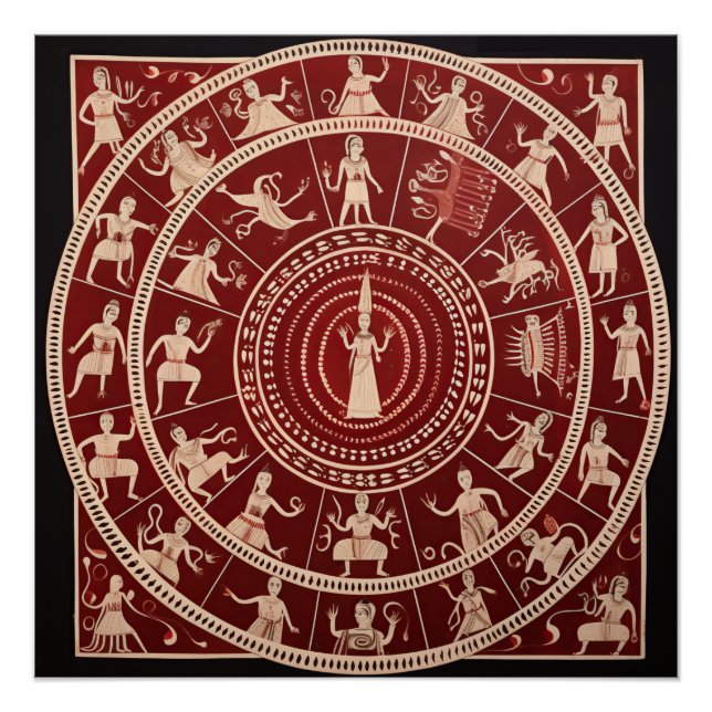 Warli Tribal Art Poster (Vorderseite)