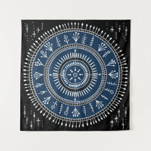 Warli Tribal Art Wandteppich
