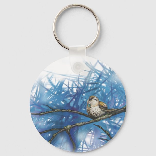 Warlischer Vogel Schlüsselanhänger (Vorderseite)
