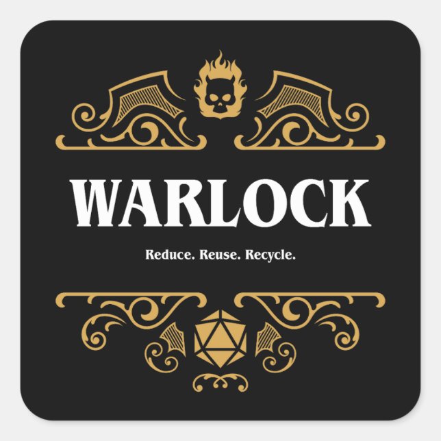 Warlock Class Tabletop RPG Gaming Quadratischer Aufkleber (Vorderseite)