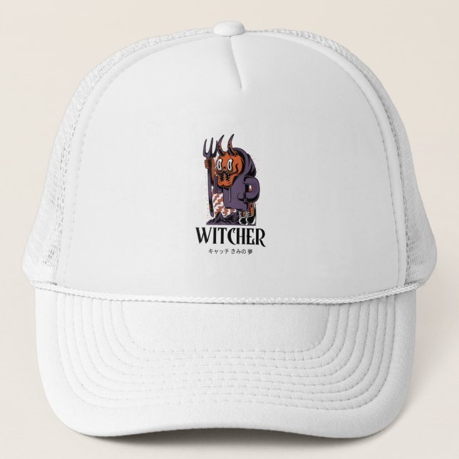 Warlock - Funny Witcher Design Truckerkappe (Vorderseite)