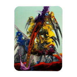 Warlus Visuell Art Yellow Blue Stilvoll Magnet