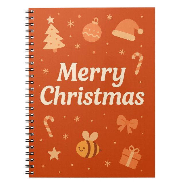 Warm Aesthetic Christmas Art – Cute Festive Icons  Notizblock (Vorderseite)