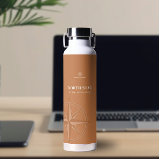 Warm Amber Compass Mental Health Logo Trinkflasche