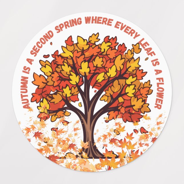 Warm Autumn Leaves, magical season gifts  Etiketten (Design 2)