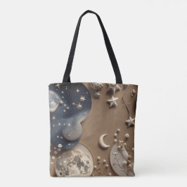 Warm Beige Moon Cozy Neutral Aesthetic Tasche