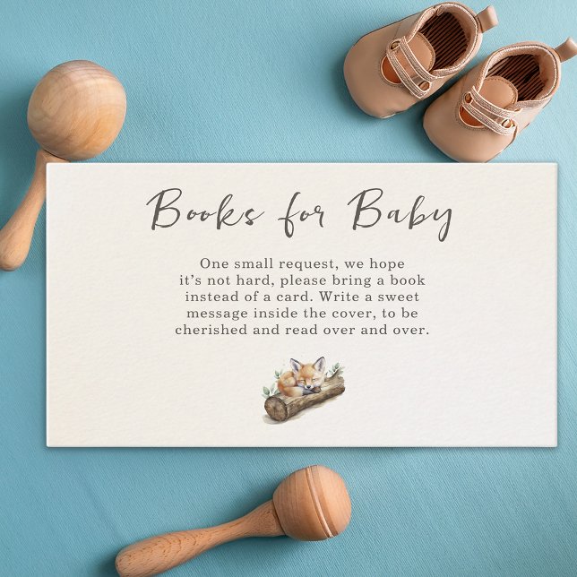 Warm Beige Woodland Fox Books Request Begleitkarte (Von Creator hochgeladen)