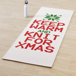 Warm bleiben und für Weihnachten stricken Yogamatte