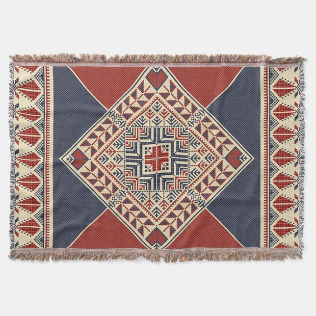 Warm Bleibender Blaudruck  Decke (Vorderseite)