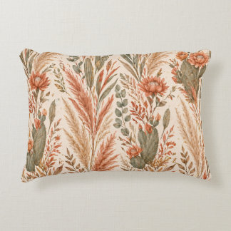 Warm Boho Botanical Terracotta Desert Flowers Dekokissen