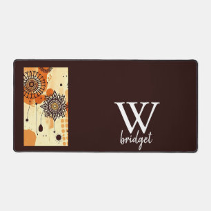 Warm Boho Mandala Erthy Autumn Floral Schreibtischunterlage