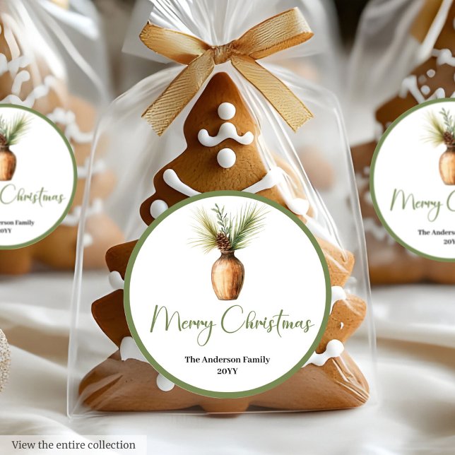 Warm Boho Scandinavian Holiday Gift Wrap Sticker (Warm Boho Scandinavian Holiday Gift Wrap Sticker

)