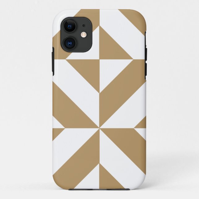 Warm Brown Geometric Deko Cube Pattern Case-Mate iPhone Hülle (Rückseite)
