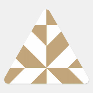 Warm Brown Geometric Deko Cube Pattern Dreieckiger Aufkleber