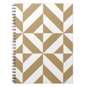 Warm Brown Geometric Deko Cube Pattern Notizblock