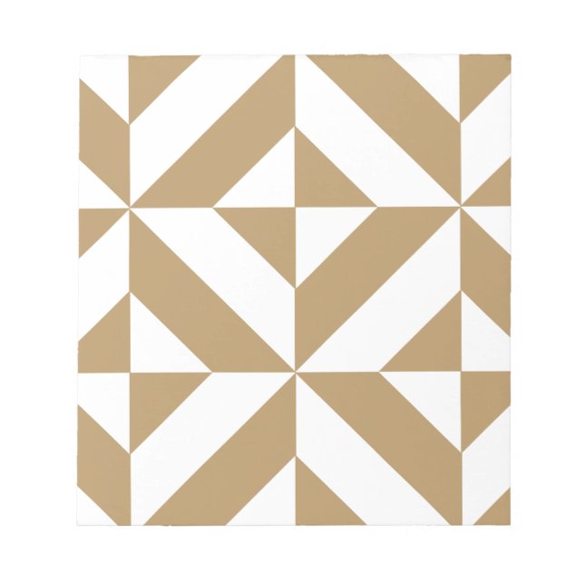 Warm Brown Geometric Deko Cube Pattern Notizblock (Vorderseite)
