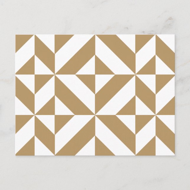 Warm Brown Geometric Deko Cube Pattern Postkarte (Vorderseite)
