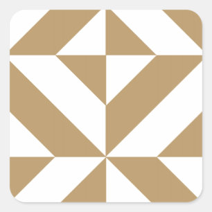 Warm Brown Geometric Deko Cube Pattern Quadratischer Aufkleber