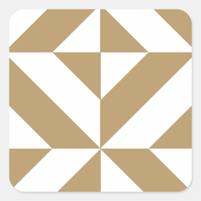 Warm Brown Geometric Deko Cube Pattern Quadratischer Aufkleber (Vorderseite)