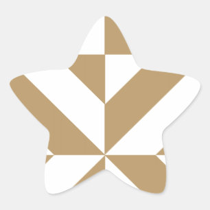 Warm Brown Geometric Deko Cube Pattern Stern-Aufkleber