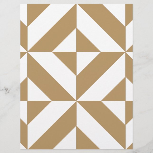 Warm Brown Geometric Deko Cube Scrapbook Paper (Vorderseite)