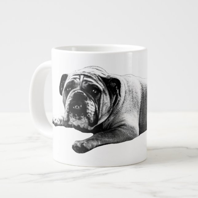 Warm Bulldog Morning Jumbo-Tasse (Vorderseite Links)