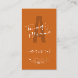 Warm Burnt Orange Spray Tan Aftercare Visitenkarte