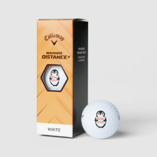 Warm by nature: Adorable Penguin with Playful Text Golfball