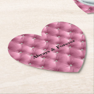 Warm Chic Soft Rosa Faux-Velvet Untersetzer