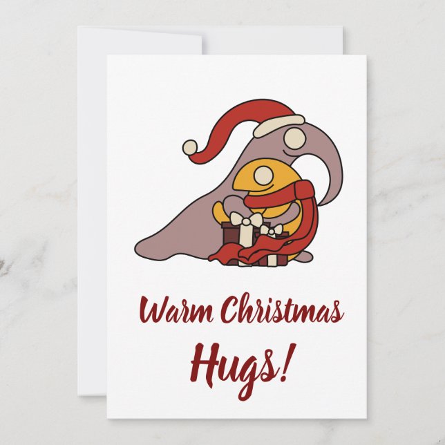 Warm Christmas Hugs Feiertagskarte (Vorderseite)