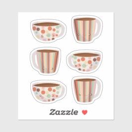 Warm Circle Pattern On Cups Of Coffee Aufkleber