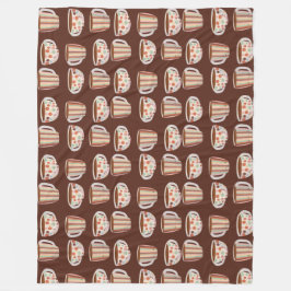 Warm Circle Pattern On Cups Of Coffee Fleecedecke