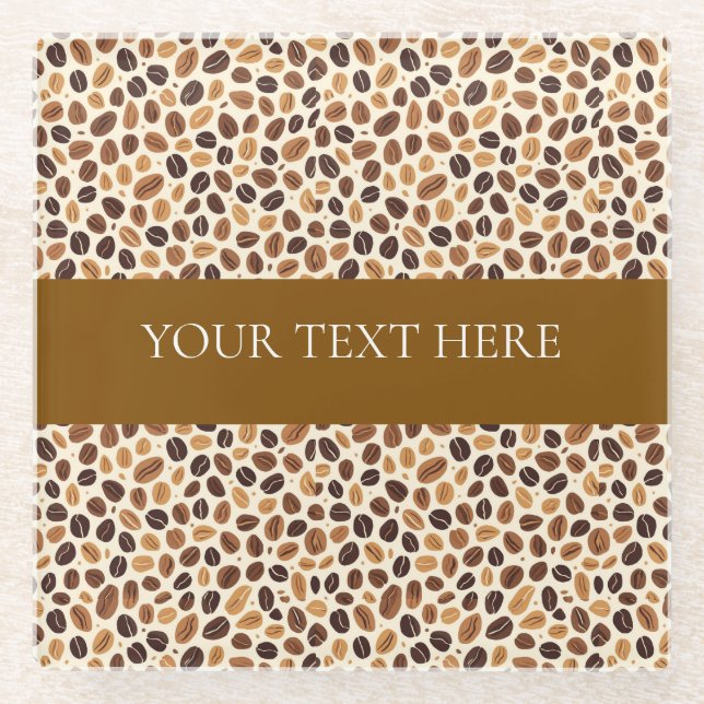 Warm Coffee Bean Roast Tones Seamless Pattern Glasuntersetzer (Vorderseite)