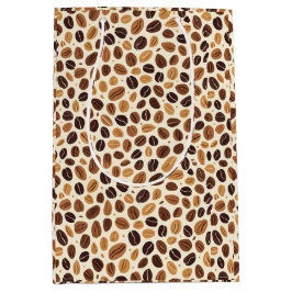 Warm Coffee Bean Roast Tones Seamless Pattern Mittlere Geschenktüte