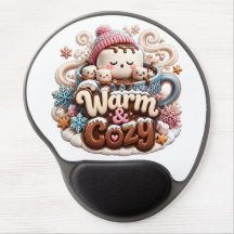 Warm & Cozy Hot Cocoa Gel-Mauspad